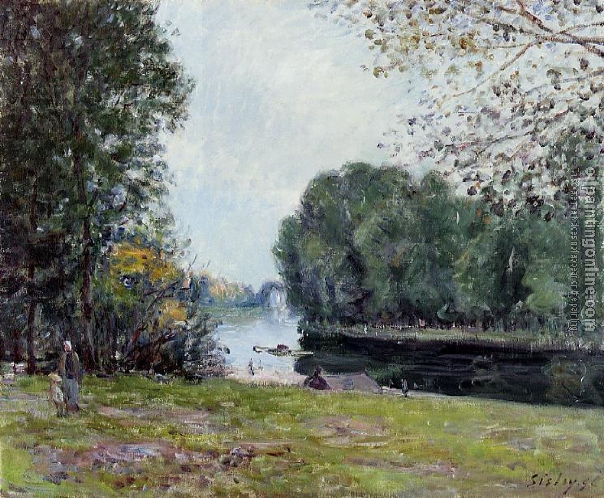 Sisley, Alfred - A Bend in the Loing, Sunlight